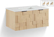 Leonardo - Engineered Stone And Solid Wood 24" Wall Mounted Bathroom Vanity - Simple Home Plus