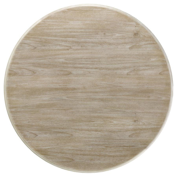Trofello - Round Pedestal Dining Table - White Washed - Simple Home Plus