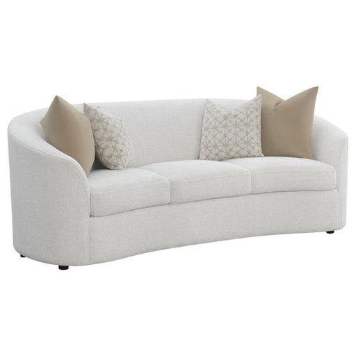 Rainn - Upholstered Tight Back Sofa Latte - Simple Home Plus