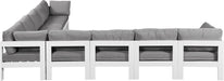 Nizuc - Outdoor Patio 9 Piece Modular Sectional With White Frame - Simple Home Plus