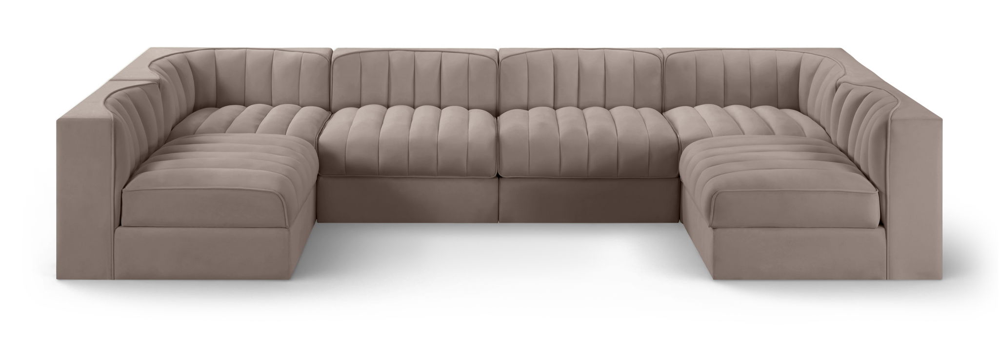 Rummi - Armless Velvet Performance Fabric Upholstered 6 Piece Modular Sectional - Simple Home Plus