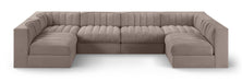 Rummi - Armless Velvet Performance Fabric Upholstered 6 Piece Modular Sectional - Simple Home Plus