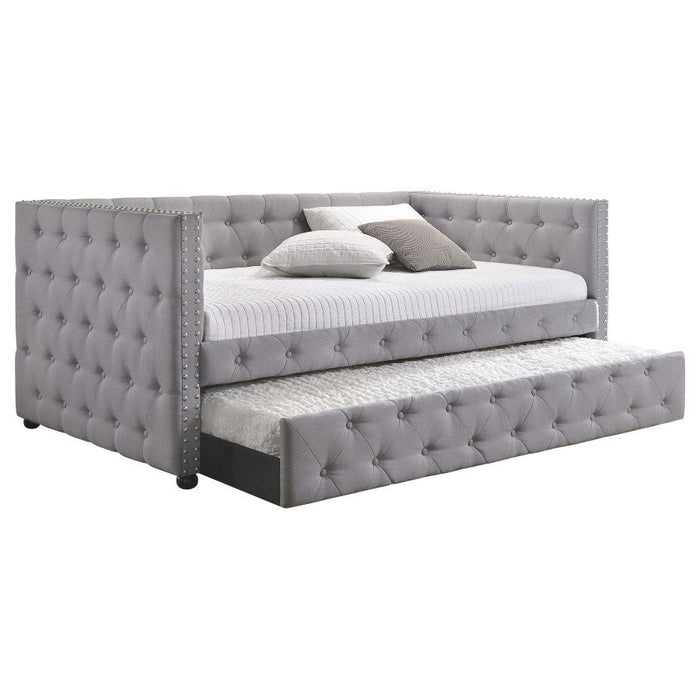 Mockern - Upholstered Twin Daybed With Trundle - Gray - Simple Home Plus