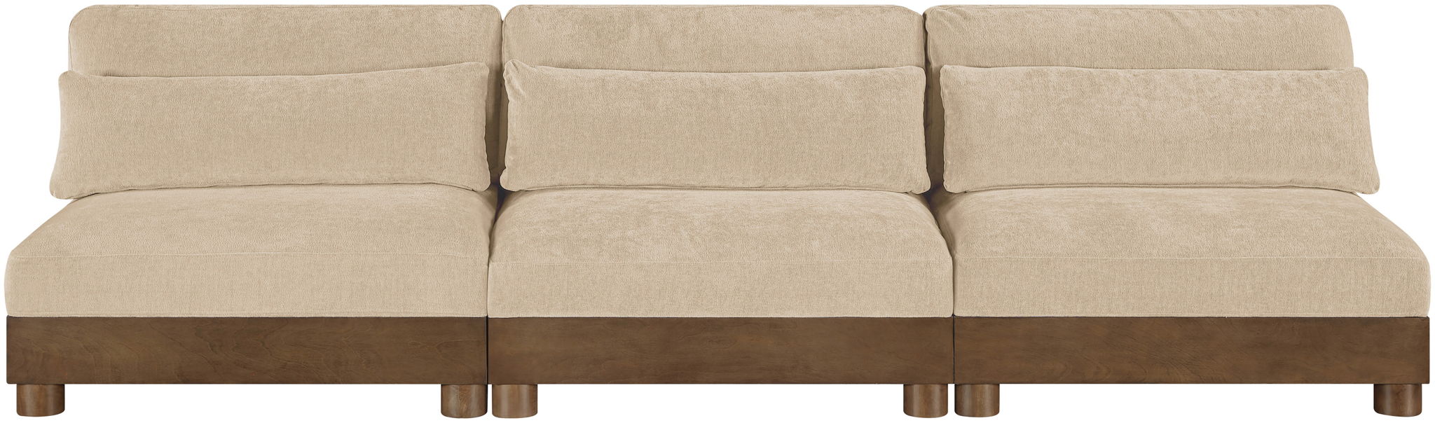 Turin - Chenille Fabric Upholstered Modular Sectional - Beige - Simple Home Plus