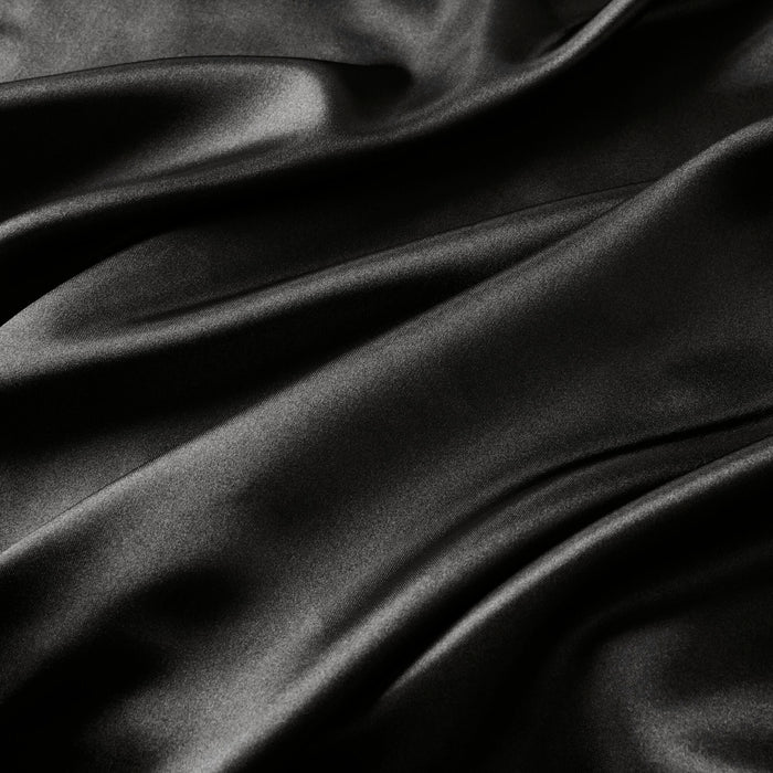 Satin - Wrinkle - Queen Free Luxurious (Set of 6) - Black - Simple Home Plus