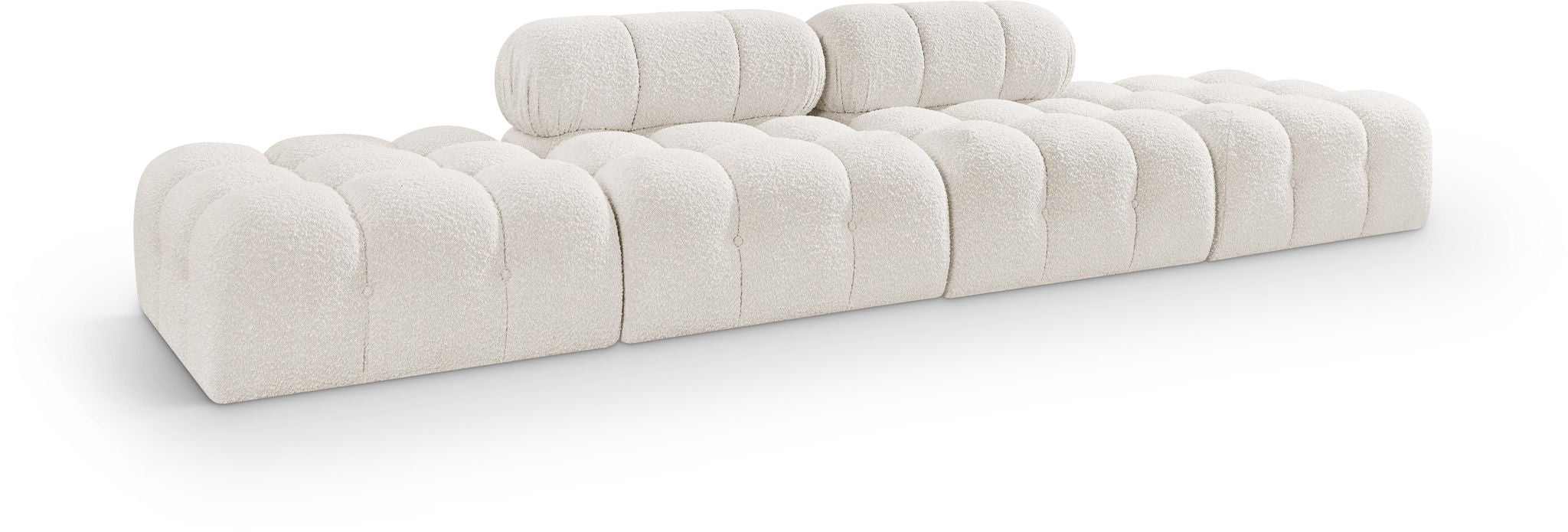 Ames - 4 Piece Boucle Upholstered Modular Sofa With 2 Backless Seats - Simple Home Plus