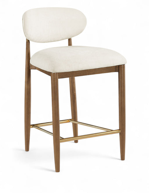 Riccio - Fabric Stool - Walnut Frame - Simple Home Plus