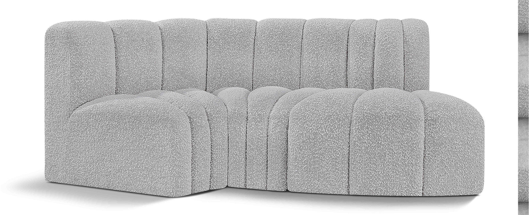 Arc - Boucle Fabric 3 Piece Modular L-Shaped Sofa - Simple Home Plus