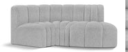 Arc - Boucle Fabric 3 Piece Modular L-Shaped Sofa - Simple Home Plus