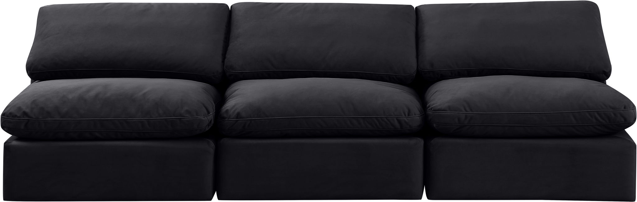 Indulge - Velvet 3 Seat Modular Armless Sofa - Simple Home Plus