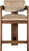 Sacha - Velvet Stool With Brown Base - Simple Home Plus