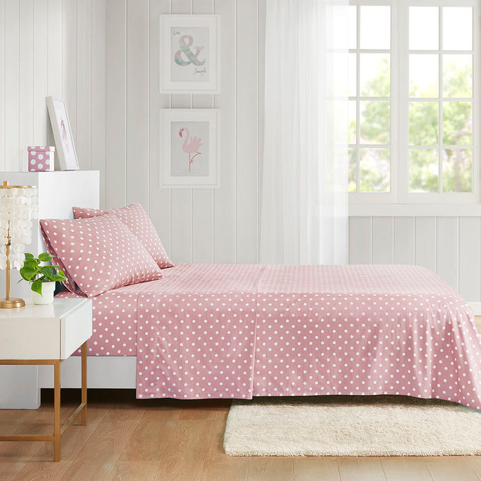 Polka Dot - Queen Sheet Set - Pink - Simple Home Plus