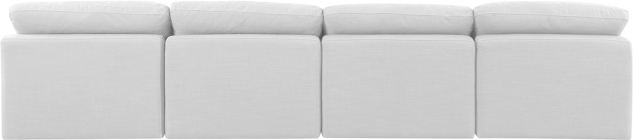 Indulge - Linen 4 Piece Modular Armless Sofa - White - Simple Home Plus