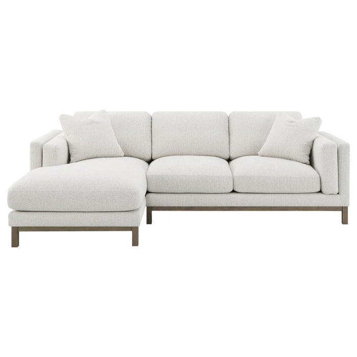 Geneva - Boucle Upholstered Sectional Chaise Sofa - Sand - Simple Home Plus