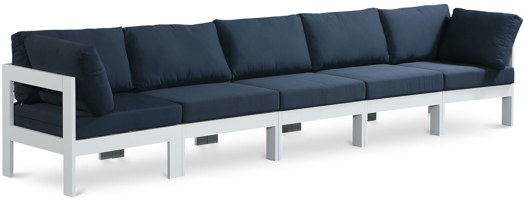 Nizuc - Outdoor Patio 5 Seat Modular Sofa With White Frame - Simple Home Plus