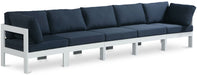Nizuc - Outdoor Patio 5 Seat Modular Sofa With White Frame - Simple Home Plus