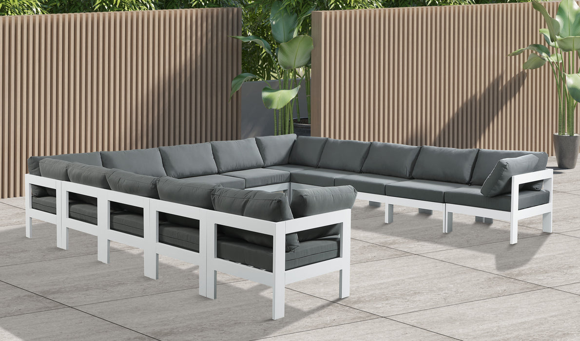 Nizuc - Outdoor Patio 13 Piece Modular Sectional With White Frame - Simple Home Plus
