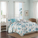 Pebble Beach - 6 Piece Cotton Sateen Quilt Set With Throw Pillows - Light Blue - Simple Home Plus