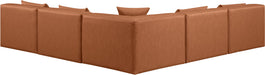 Cube - 5 Piece Modular Corner Armless Sectional - Cognac - Simple Home Plus