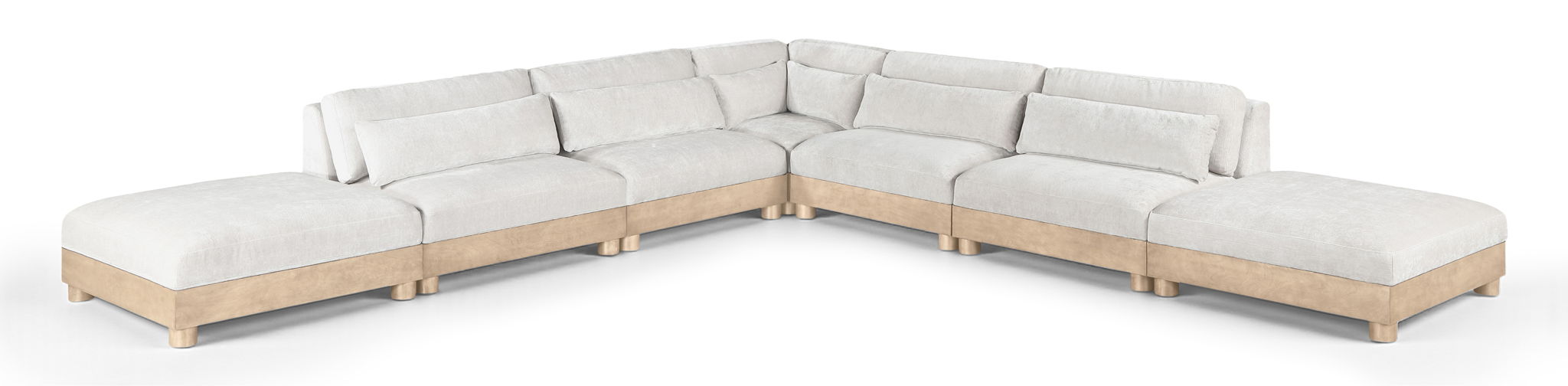 Turin - Chenille Fabric Upholstered Modular Sectional - White - Simple Home Plus