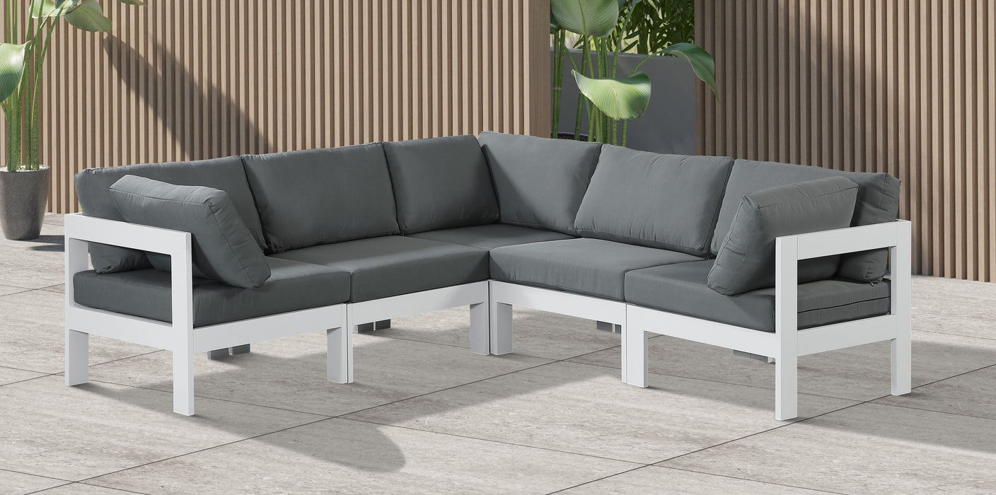 Nizuc - Outdoor Patio 5 Piece Modular Sectional With White Frame - Simple Home Plus