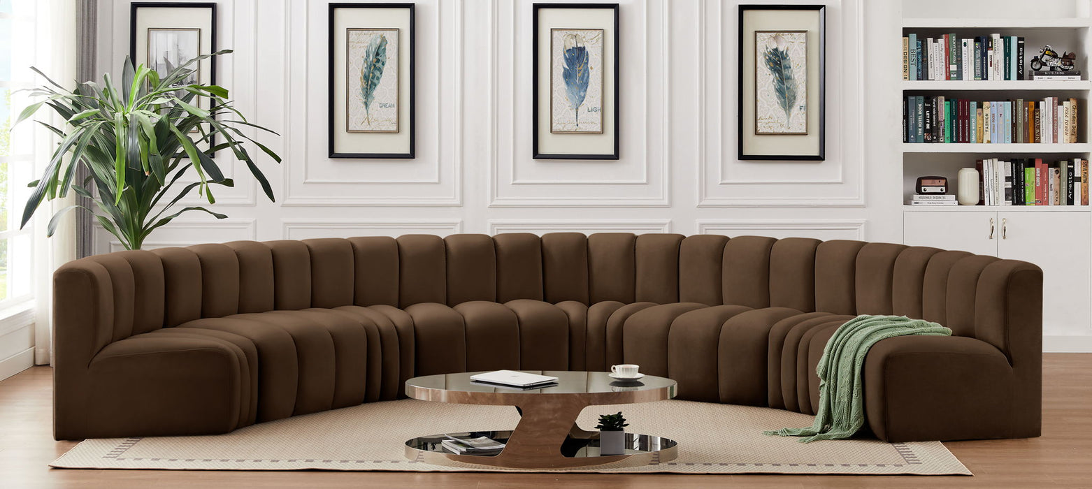 Arc - Velvet 8 Piece U-Shaped Modular Sofa - Simple Home Plus