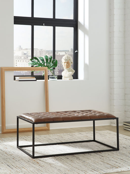 Junsor - Cocktail Ottoman - Brown / Black - Simple Home Plus