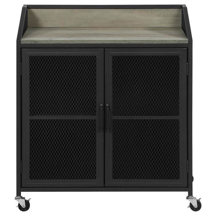 Arlette - 2 Door Mobile Home Bar Wine Cabinet - Sandy Black - Simple Home Plus