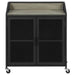 Arlette - 2 Door Mobile Home Bar Wine Cabinet - Sandy Black - Simple Home Plus