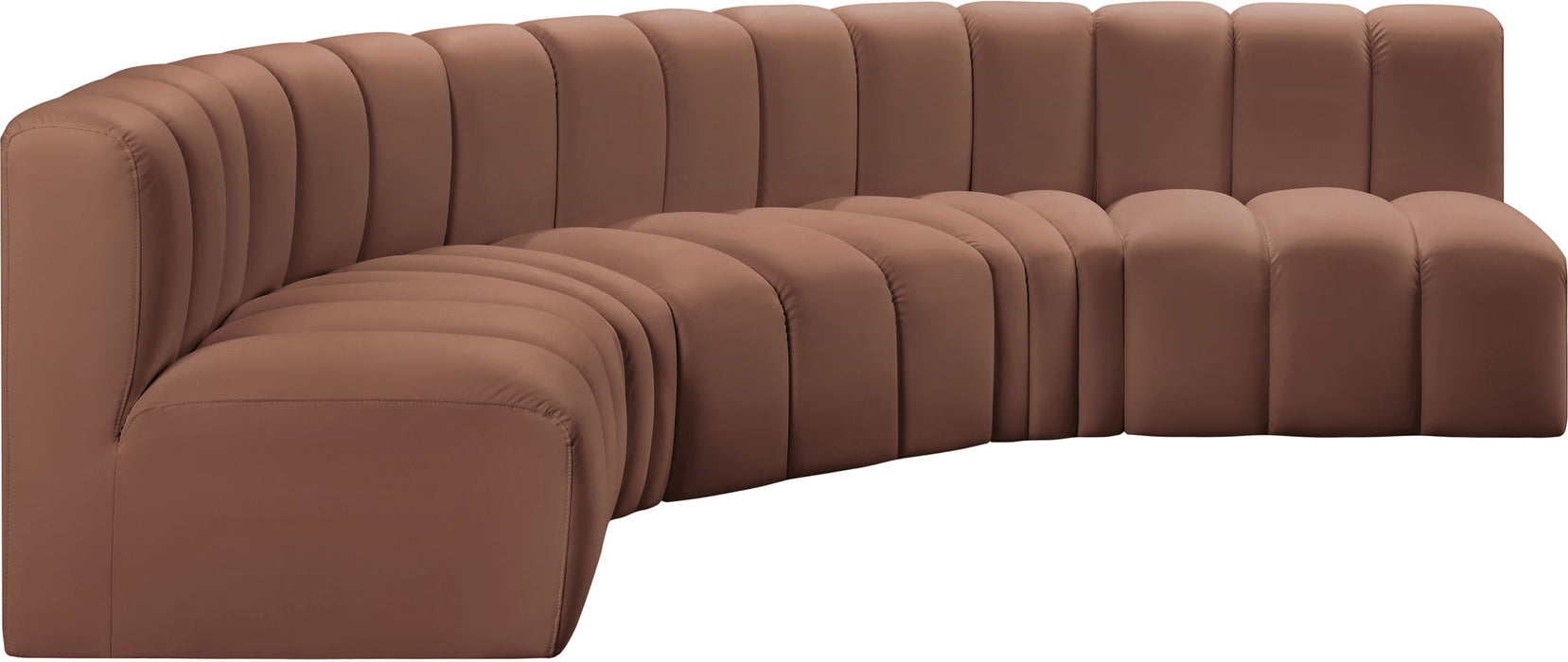 Arc - Faux Leather 5 Piece U-Shaped Modular Sofa - Simple Home Plus