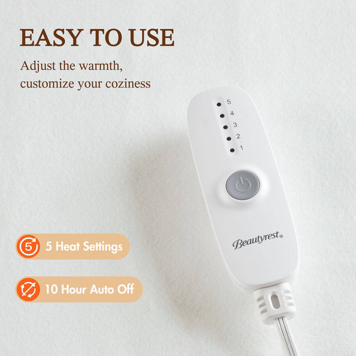 Nonwoven - Twin Long Heated Mattress Pad - White - Simple Home Plus