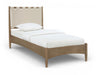 Santos - Vegan Leather Headboard And Wood Bed - Waxed Brown Frame - Simple Home Plus