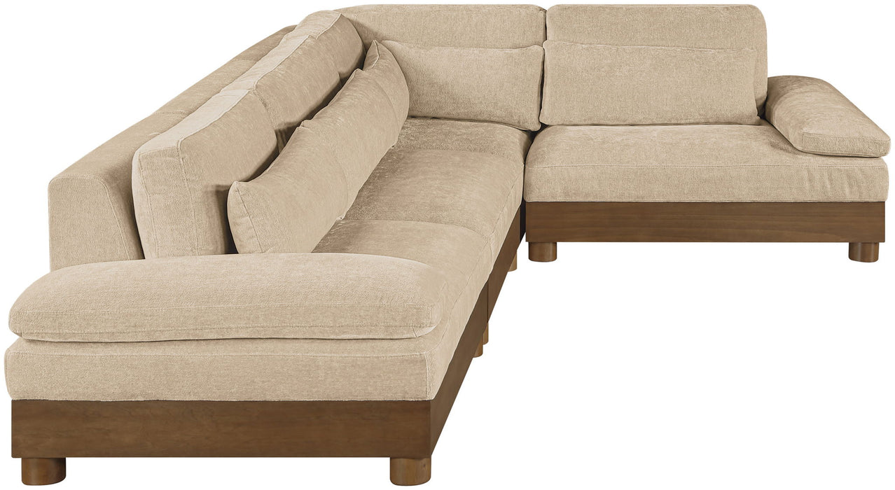 Turin - Chenille Fabric Upholstered Modular Sectional - Beige - Simple Home Plus
