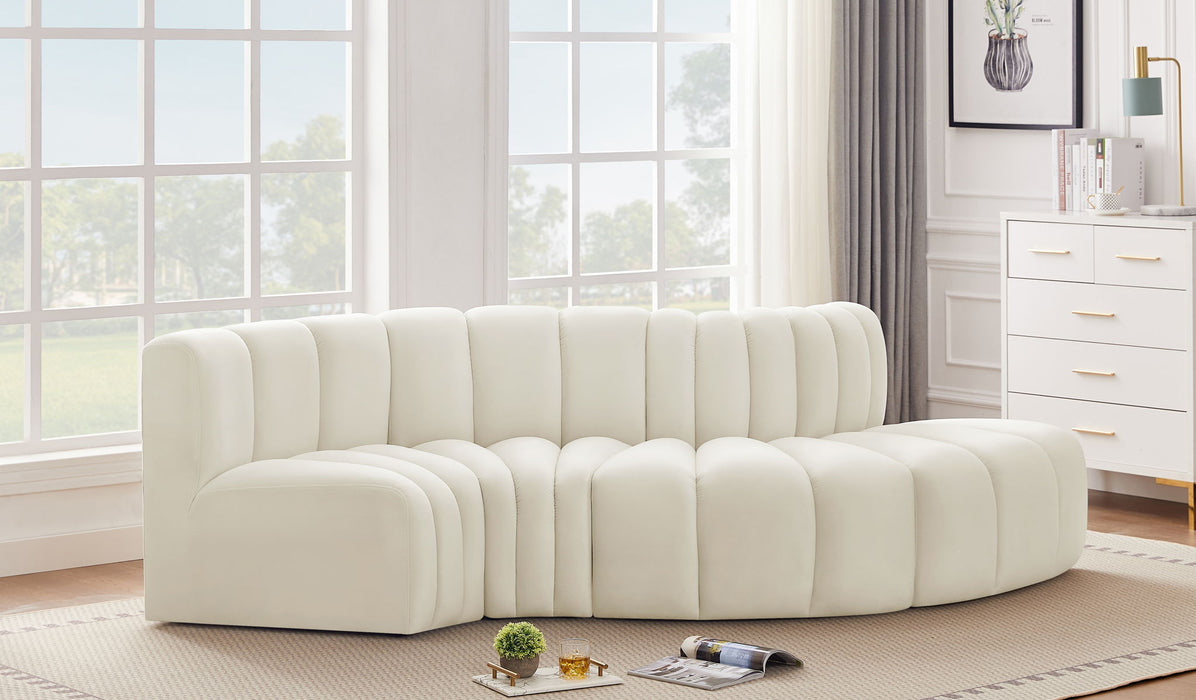 Arc - Velvet 4 Piece L-Shaped Modular Sofa - Simple Home Plus