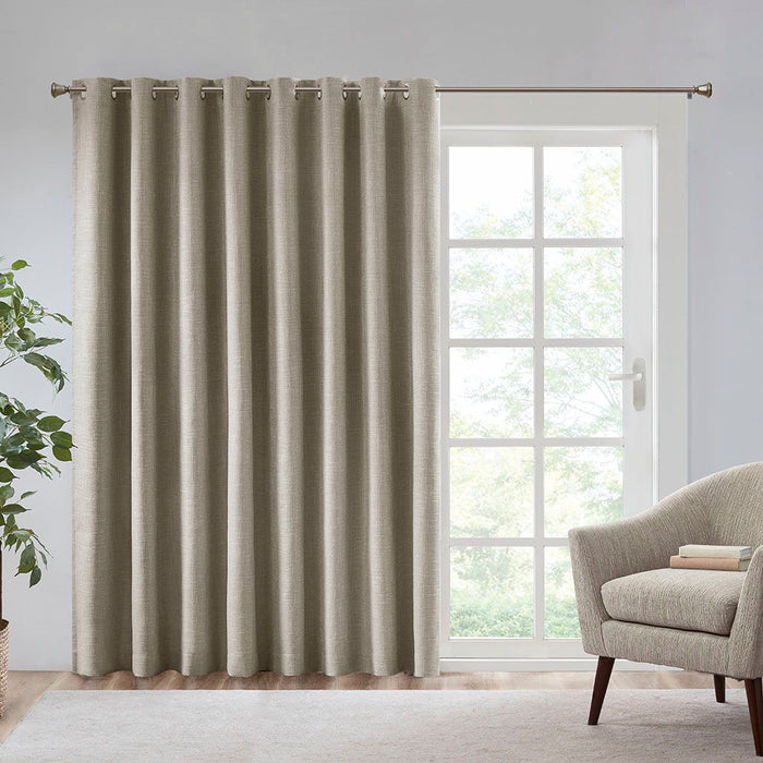 Maya - Printed Heathered Total Blackout Window Patio Panel - Taupe - Simple Home Plus