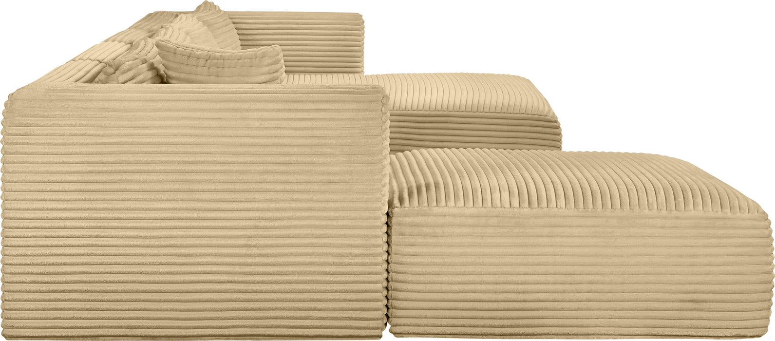Shaggy - 5 Piece Modular Sectional With Chaise And Ottoman - Simple Home Plus