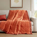 Windom - Twin Lightweight Down Alternative Blanket With Satin Trim - Orange - Simple Home Plus