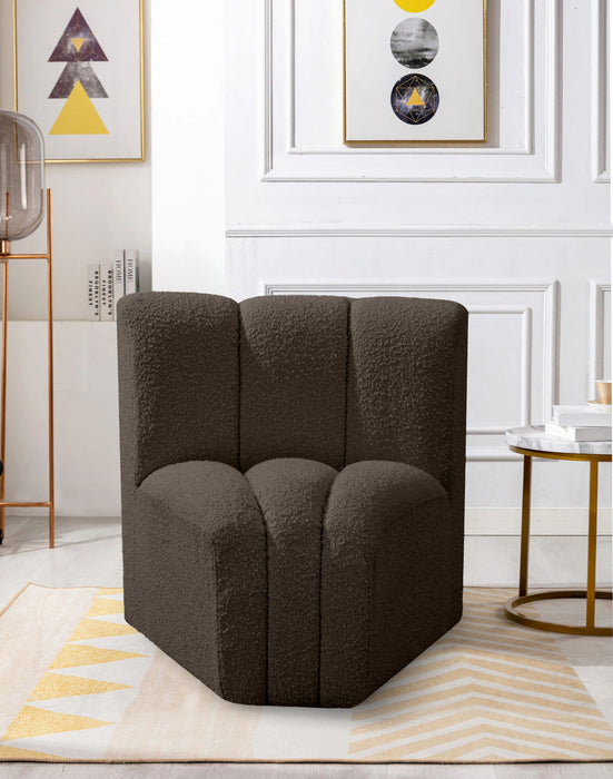 Arc - Boucle Fabric Curved Corner Chair - Simple Home Plus