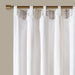 Samara - 50x95" Poly Printed Curtain Panel With Tufted Stripe And Lining - White / Brown - Simple Home Plus