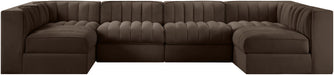 Rummi - Armless Velvet Performance Fabric Upholstered 6 Piece Modular Sectional - Simple Home Plus