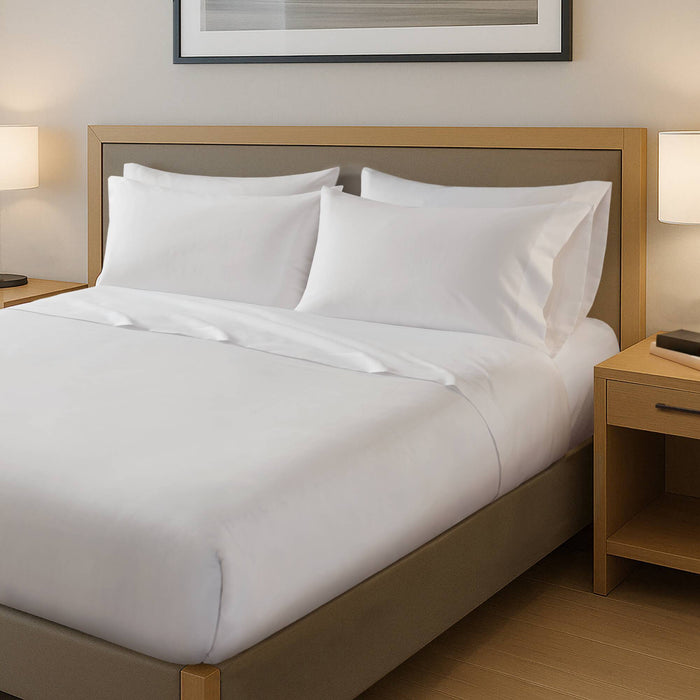 Plain Weave - Queen Essential Microfiber Sheet Set - Bright White - Simple Home Plus