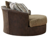 Alesbury - Chocolate - Oversized Swivel Accent Chair - Simple Home Plus