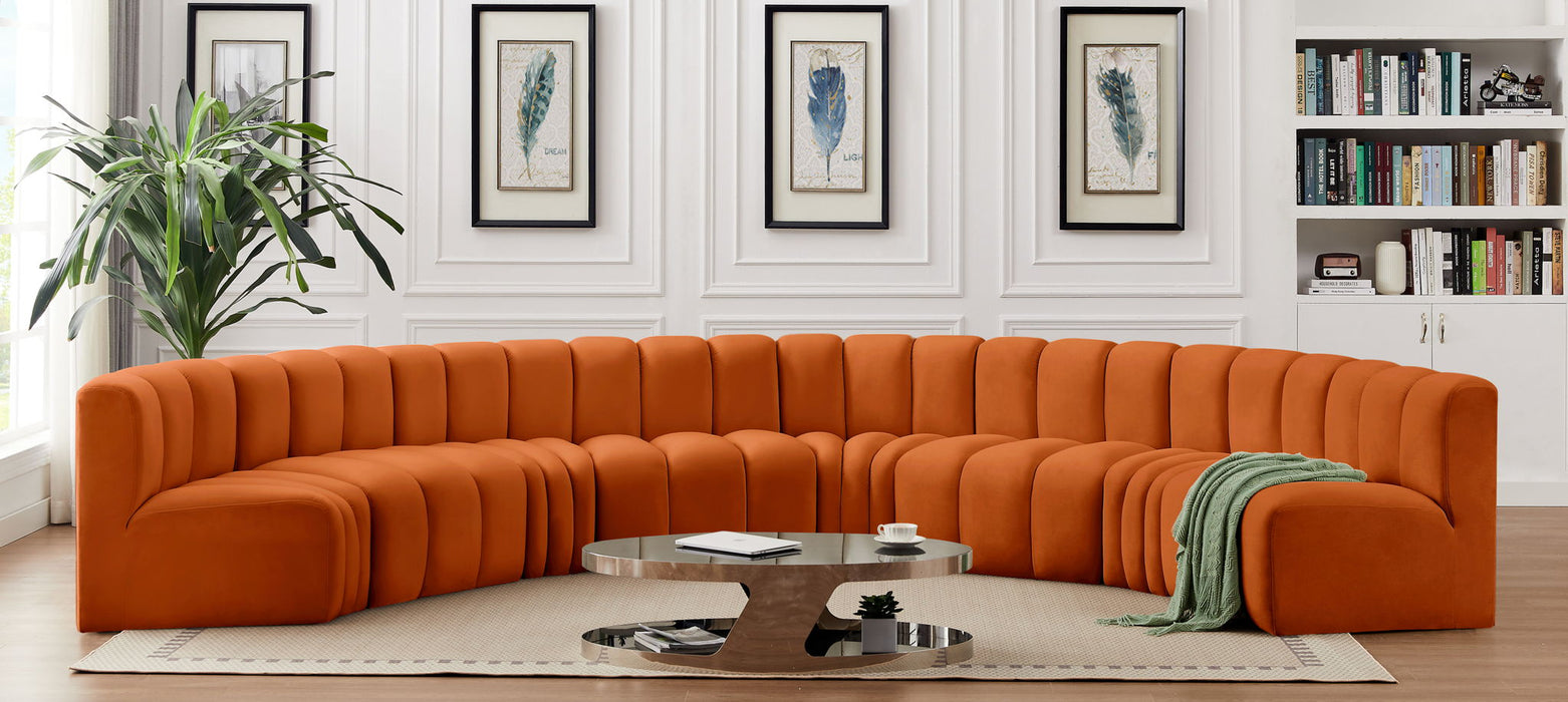 Arc - Velvet 8 Piece U-Shaped Modular Sofa - Simple Home Plus