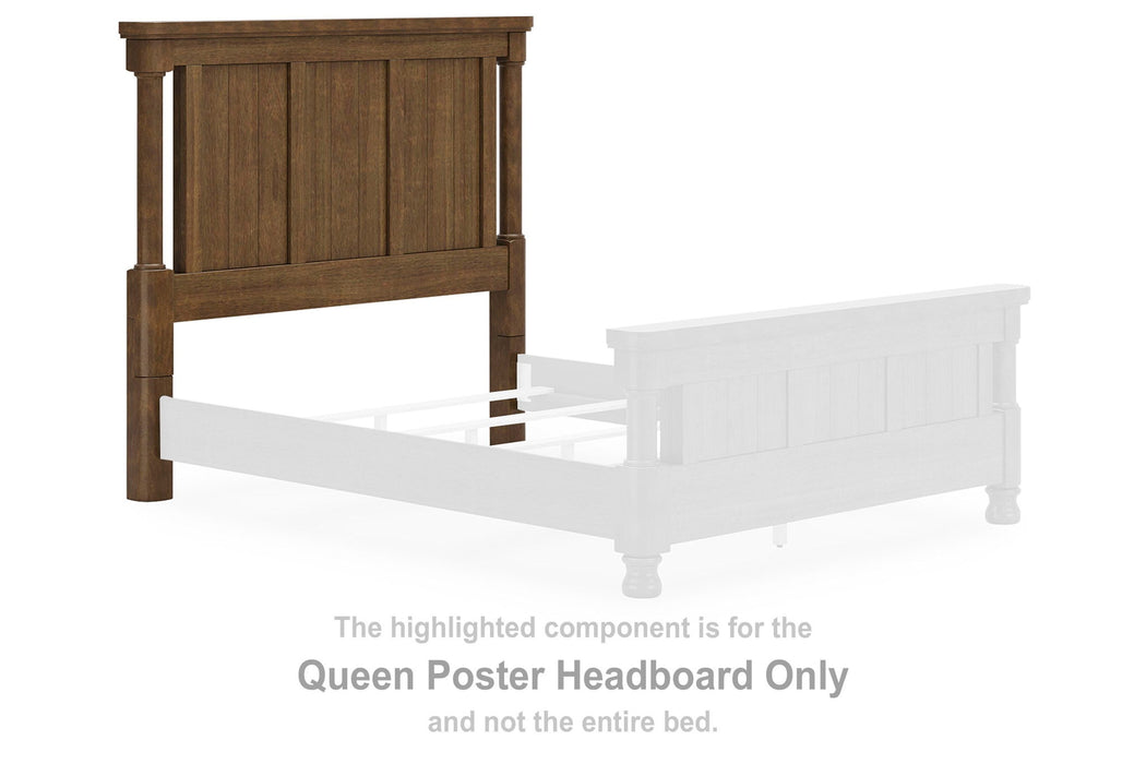 Rowlenstown - Queen Poster Headboard - Brown - Simple Home Plus