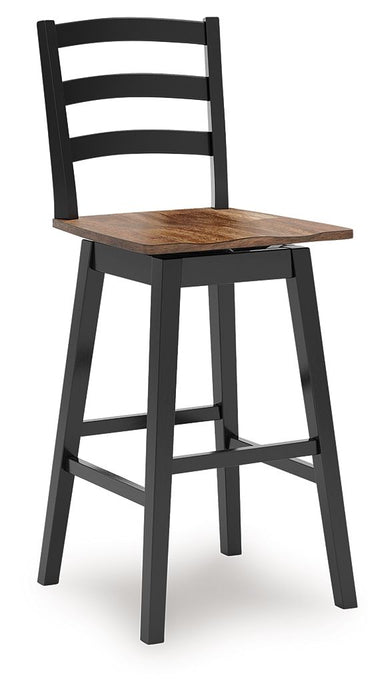 Wildenauer - Tall Swivel Barstool (Set of 2) - Brown / Black - Simple Home Plus