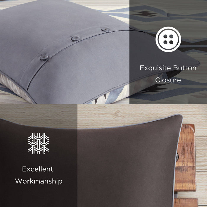 Bitter Creek - Queen Oversized Comforter Set - Blue - Simple Home Plus