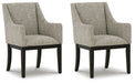 Burkhaus - Dining UPH Arm Chair (Set of 2) - Beige / Dark Brown - Simple Home Plus