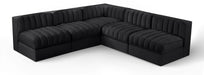 Rummi - Armless Velvet Performance Fabric Upholstered 5 Piece Modular Sectional - Simple Home Plus