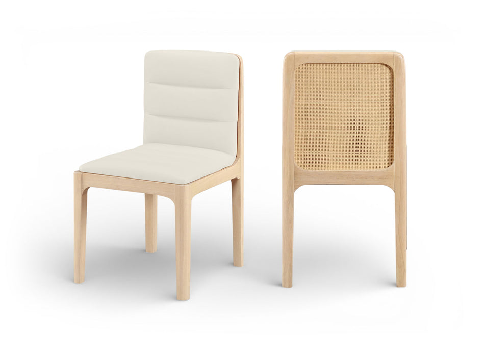 Ellis - Vegan Leather Upholstered Dining Chair (Set of 2) - Natural Base - Simple Home Plus