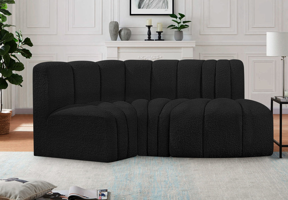 Arc - Boucle Fabric 3 Piece Modular L-Shaped Sofa - Simple Home Plus